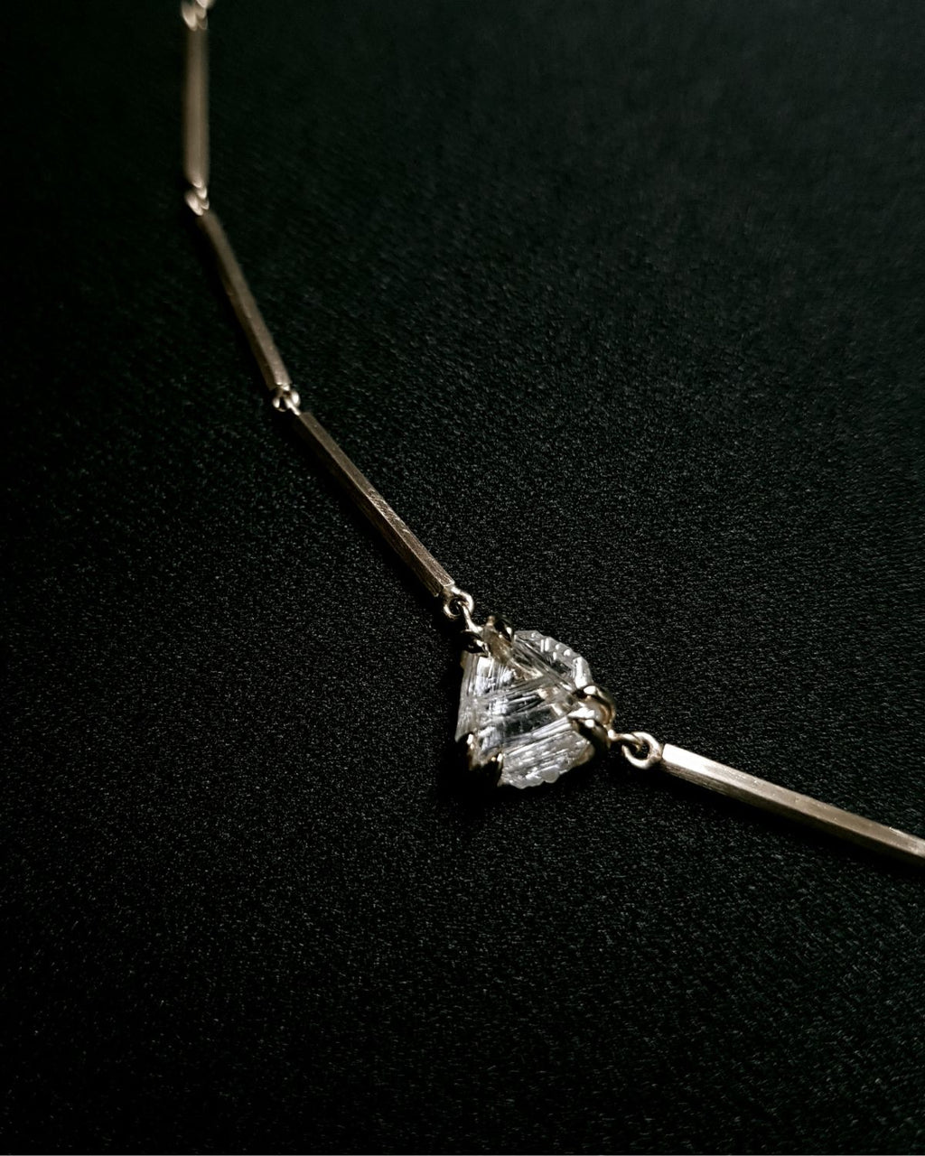 2.60 ct. Raw Diamond Pentagon Necklace