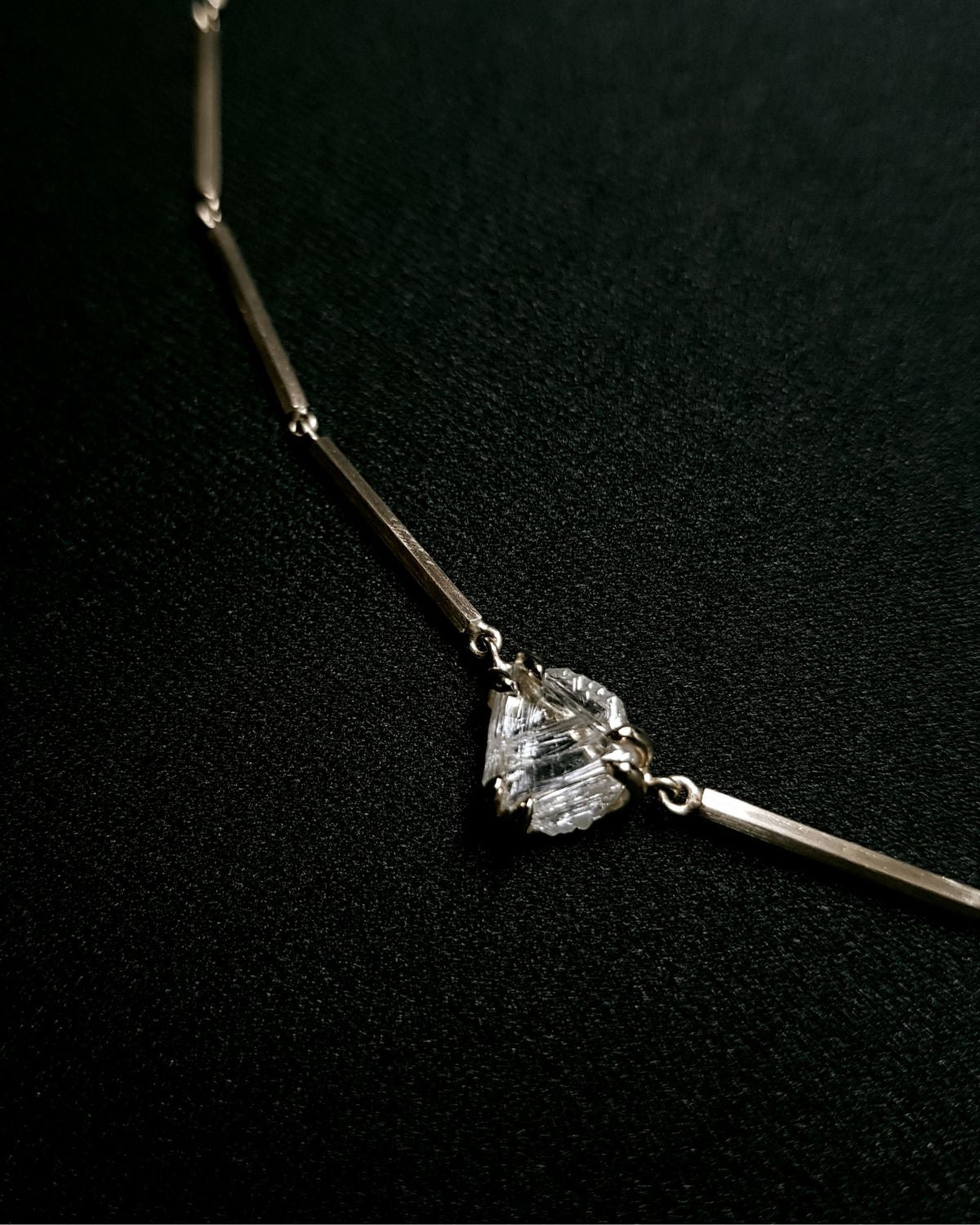2.60 ct. Raw Diamond Pentagon Necklace