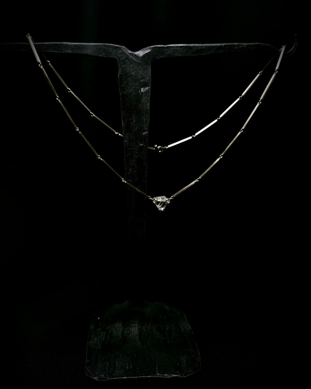 2.60 ct. Raw Diamond Pentagon Necklace