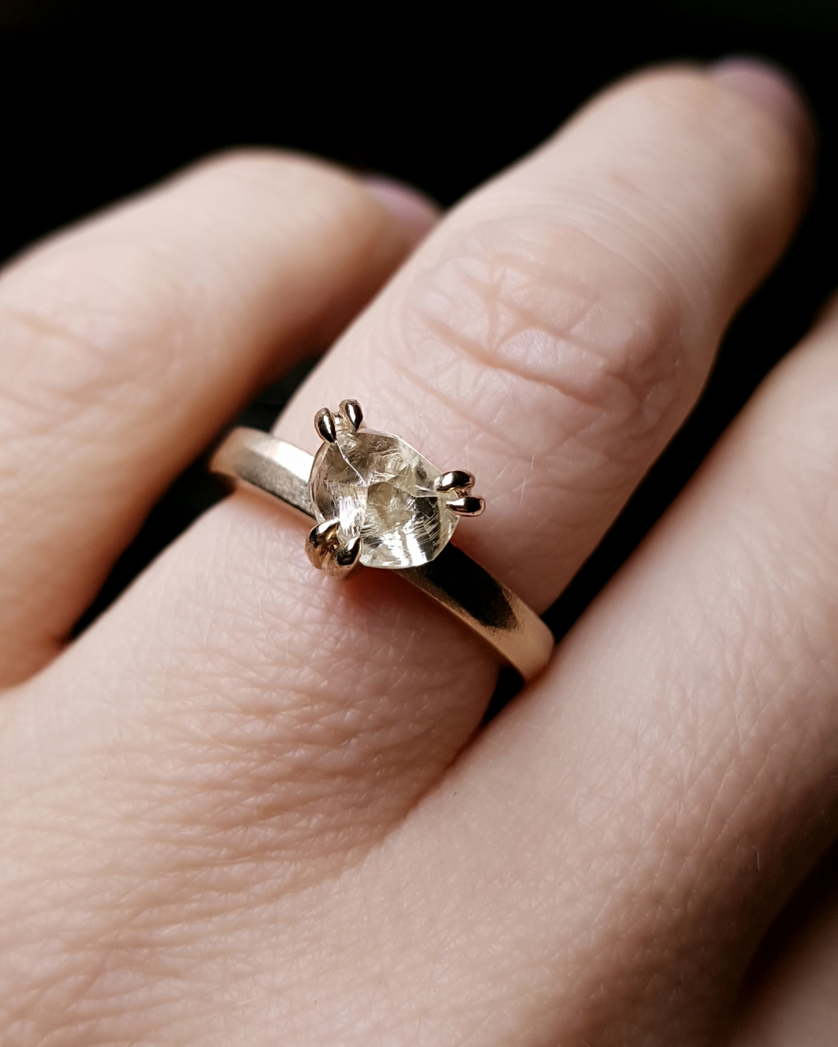 2.18 ct. - Eternal Sun Natural Rough Diamond Gold Ring