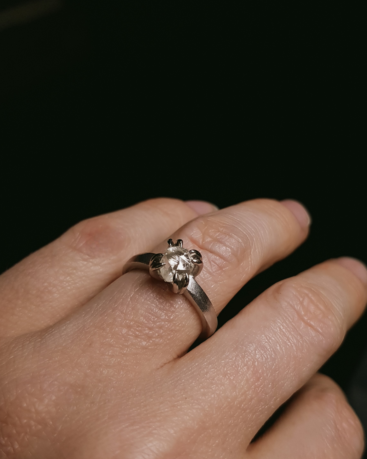 2.10 ct. – Rough Diamond White Gold Ring