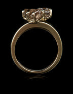 Australian Raw Diamonds in Glossy Gold Ring - 3.25 ct.
