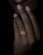 Australian Raw Diamonds in Glossy Gold Ring - 3.25 ct.