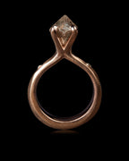 3.45 ct. - Champagne Octahedron Diamond Rose Gold Ring