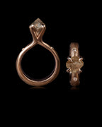 3.45 ct. - Champagne Octahedron Diamond Rose Gold Ring