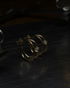 0.36 ct. - Diamond Suns Gold Creole Earrings
