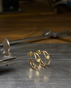 0.36 ct. - Rå Diamanter i Guldcreoler