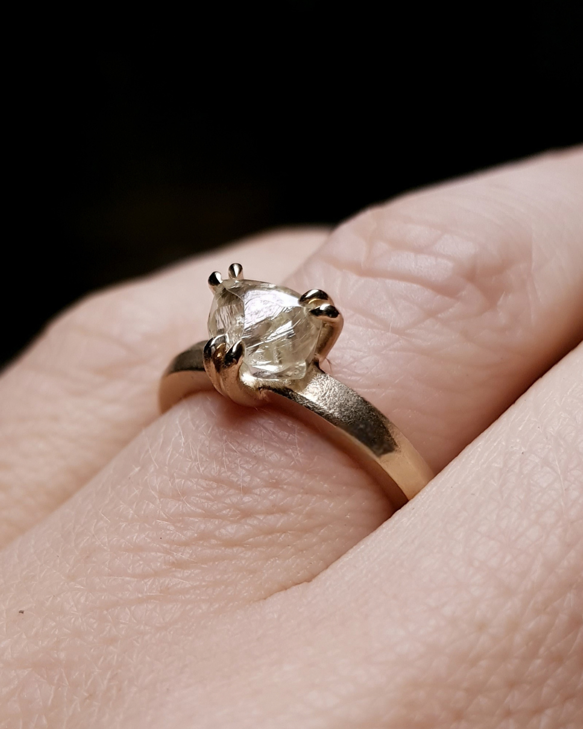 2.18 ct. - Eternal Sun Natural Rough Diamond Gold Ring