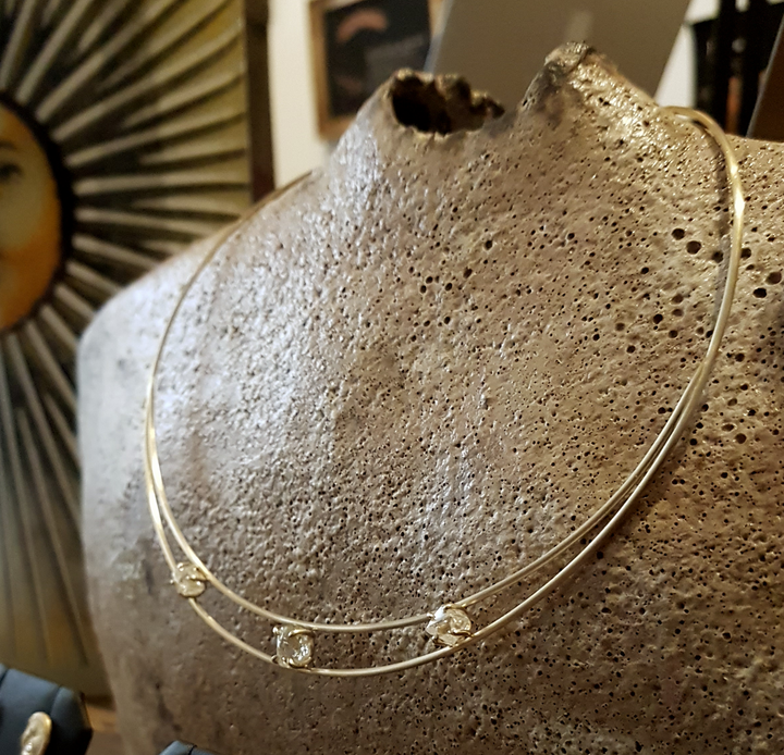 Unique Raw Diamond Gold Chocker – 5.49 ct.
