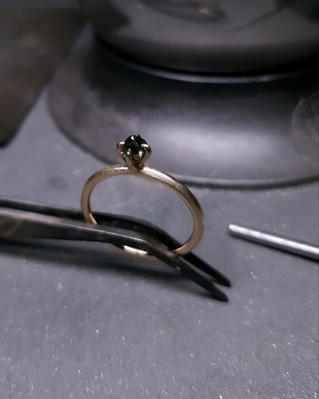 0.43 ct. - Fancy Colour Brown Soft Octahedron Gold Ring