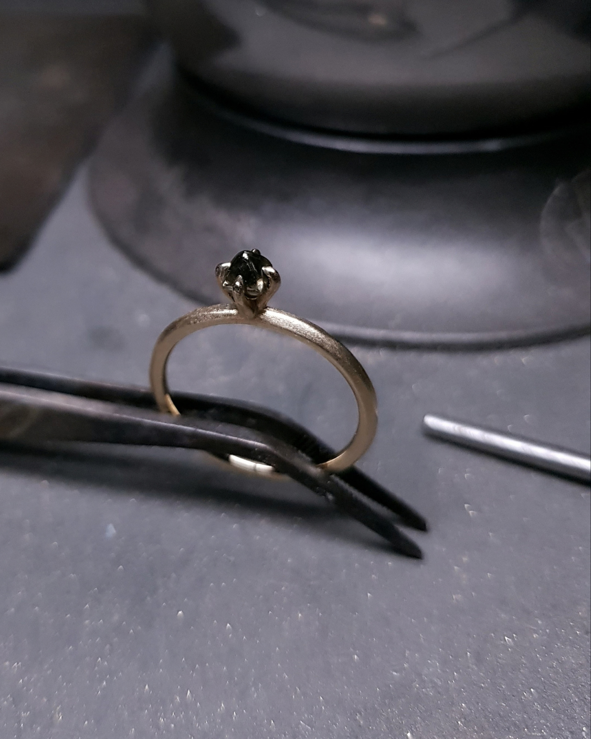 0.43 ct. - Fancy Colour Brown Soft Octahedron Gold Ring