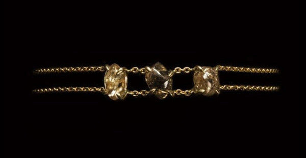 4.84 ct. Natural Rough Diamonds in 18K Gold Chain Bracelet