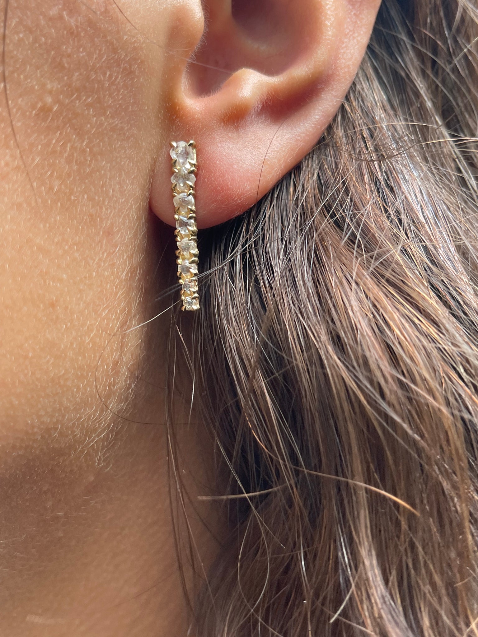 Raw Diamonds Icicle Gold Earrings – 2.48 ct.