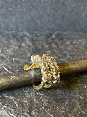 Raw Diamond Gold Creoles – 1.64 ct.