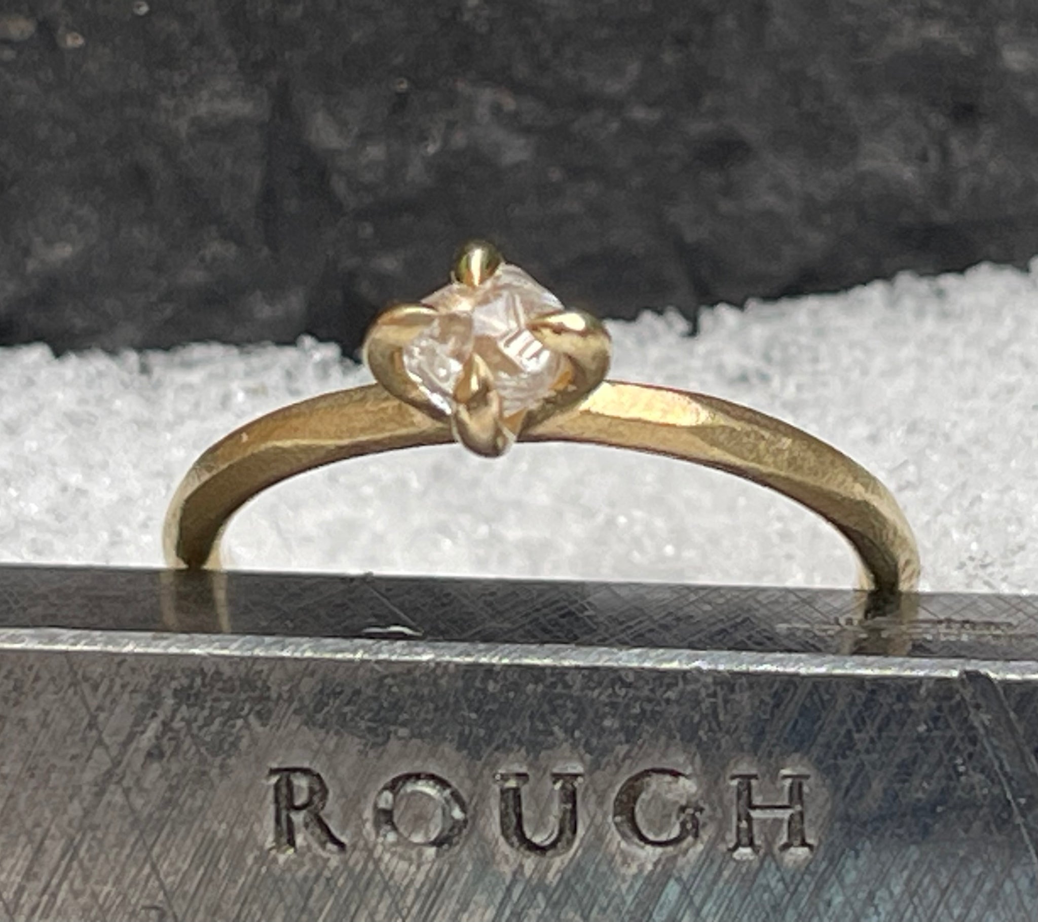 Classic Gold Ring with Raw Diamond – 0.41 ct.