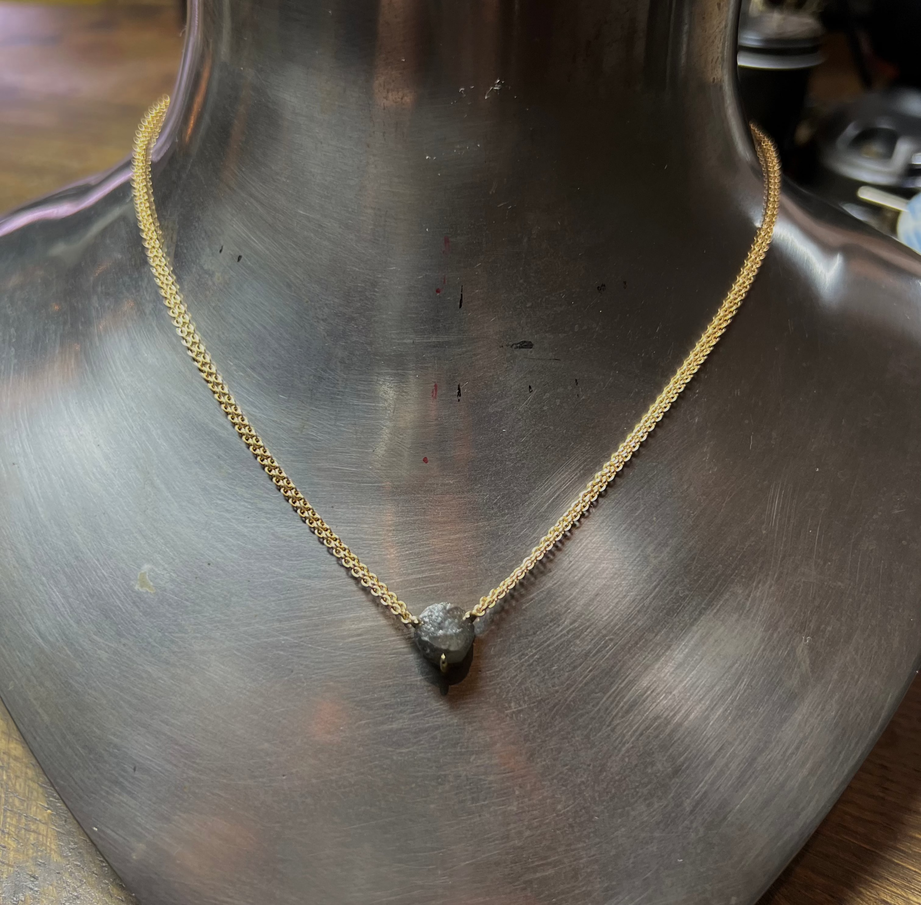 Tanzanian Raw Beauty in Gold Necklace – 5.13 ct.