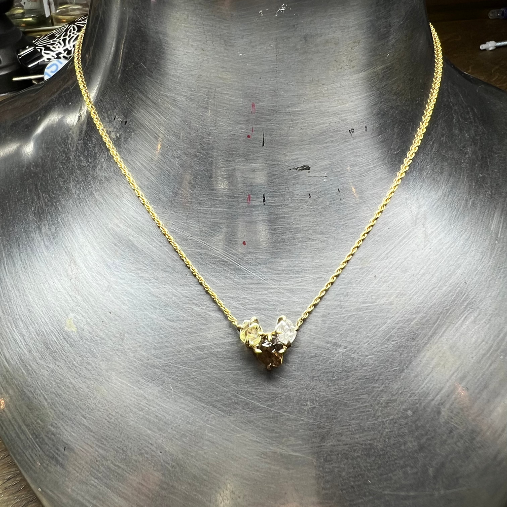Raw Diamond Colormix Necklace – 3.49 ct.