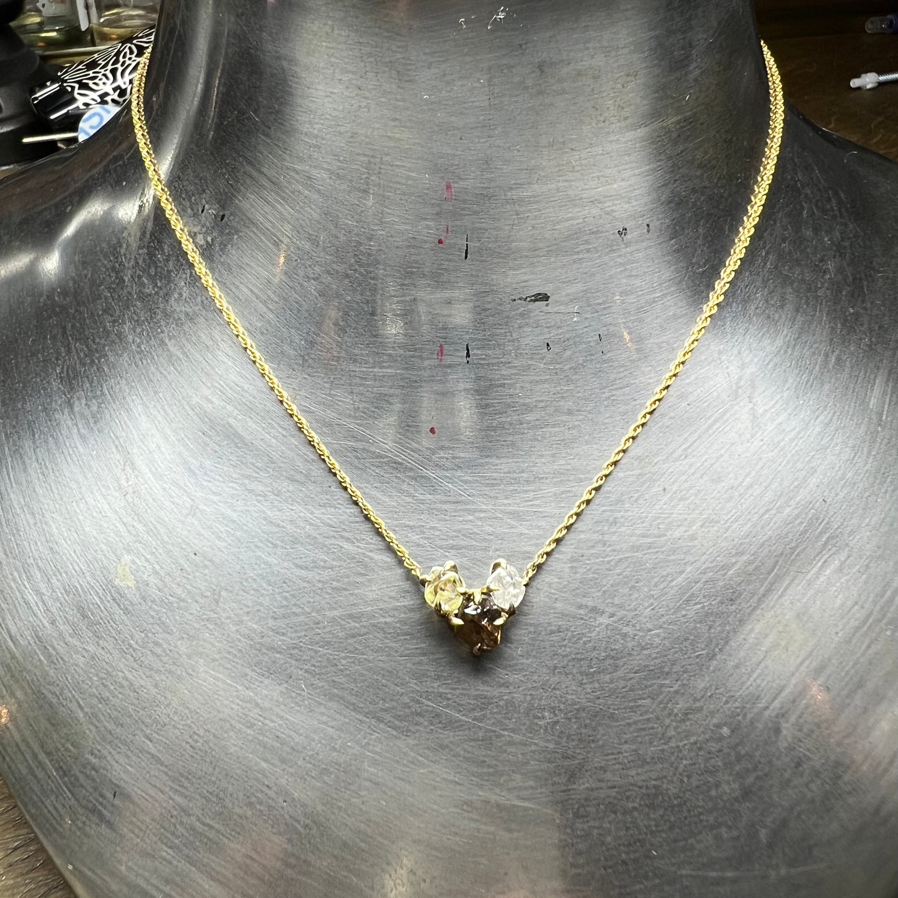 Raw Diamond Colormix Necklace – 3.49 ct.
