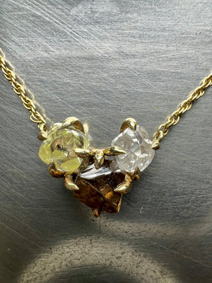 Raw Diamond Colormix Necklace – 3.49 ct.