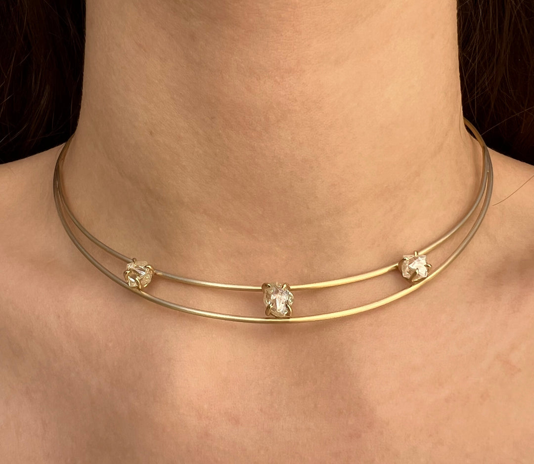 Unique Raw Diamond Gold Chocker  – 5.49 ct.