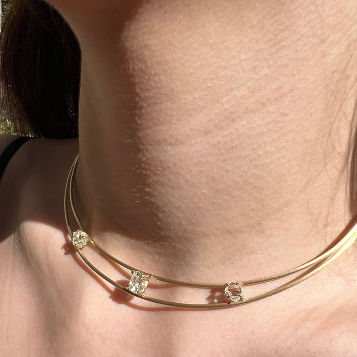 Unique Raw Diamond Gold Chocker  – 5.49 ct.