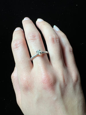 Petite White Rough Diamond White Gold Princess Ring - <strong>0.39 ct.</strong>
