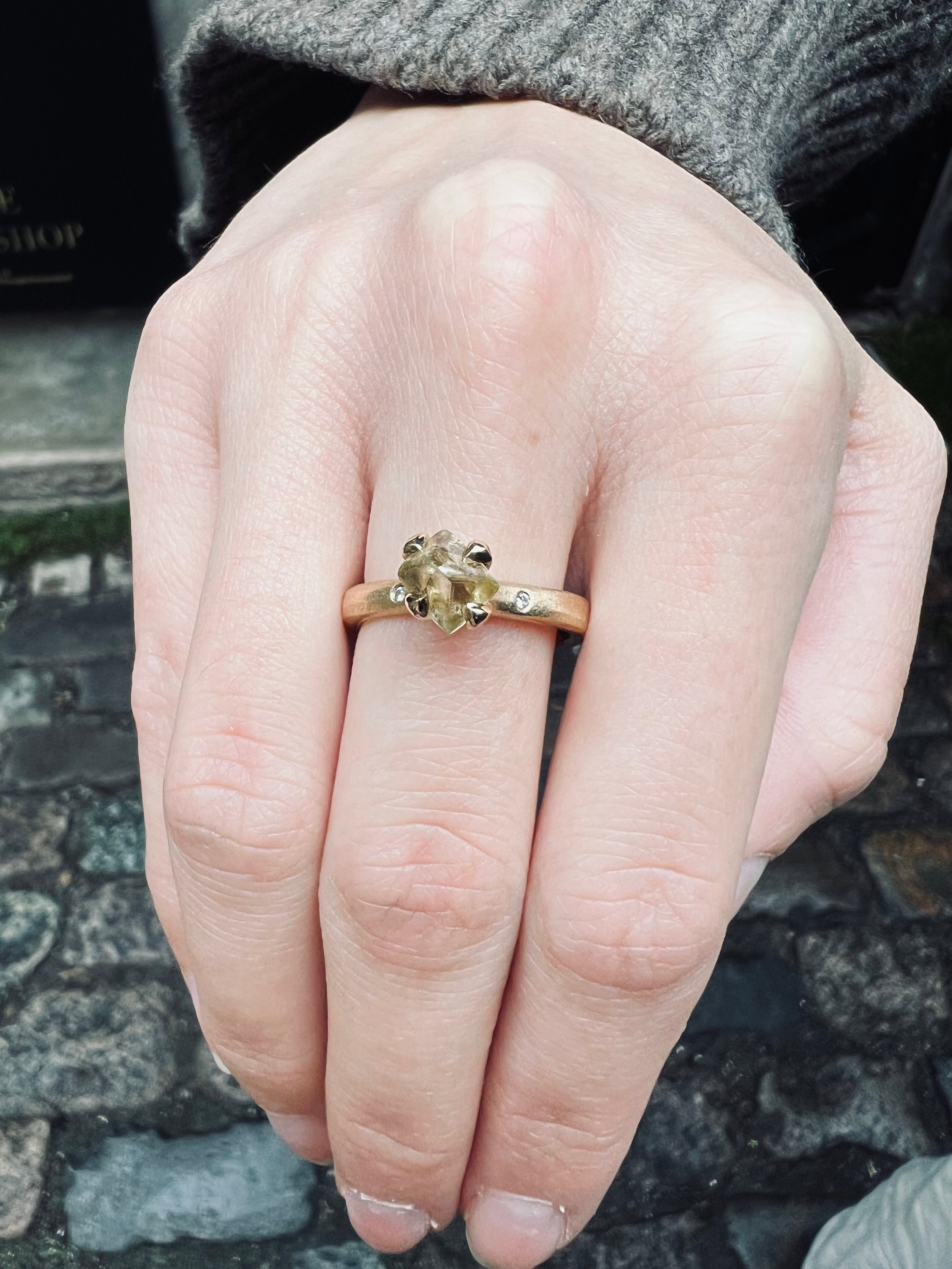 Warm Wild Gold Princess Ring - 1.55 ct.