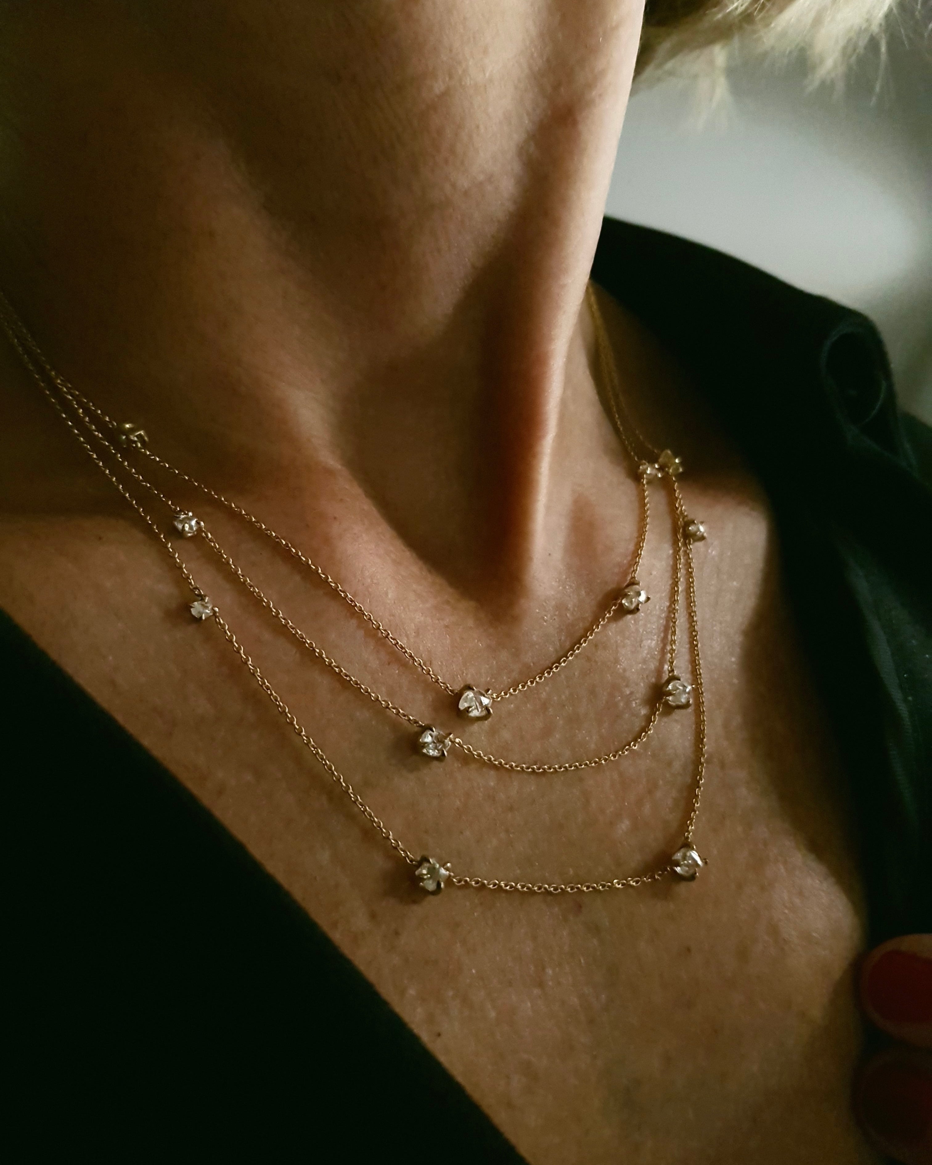 Star Night Rough Diamond Gold Necklace – 3.96 ct.