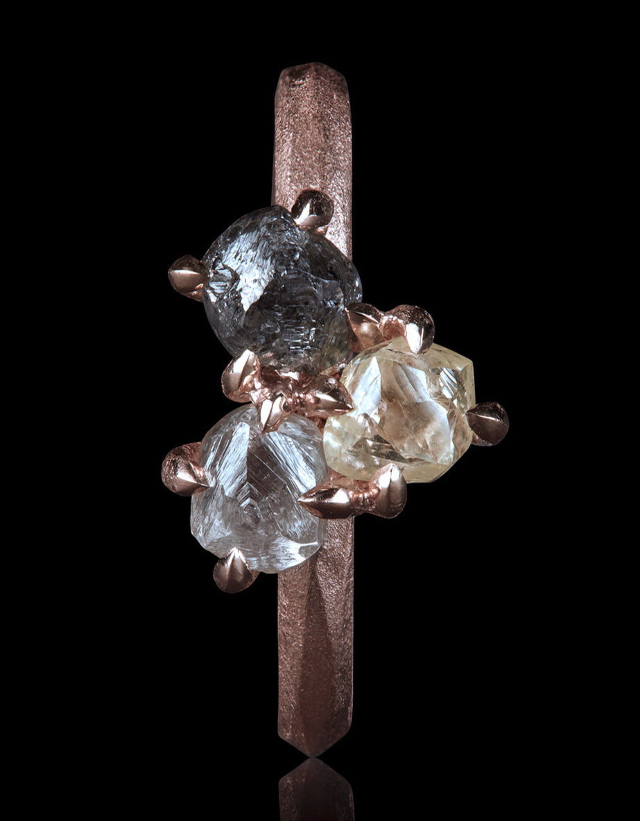 Autumn Love Raw Diamond Rose Gold Ring – 2.36 ct.