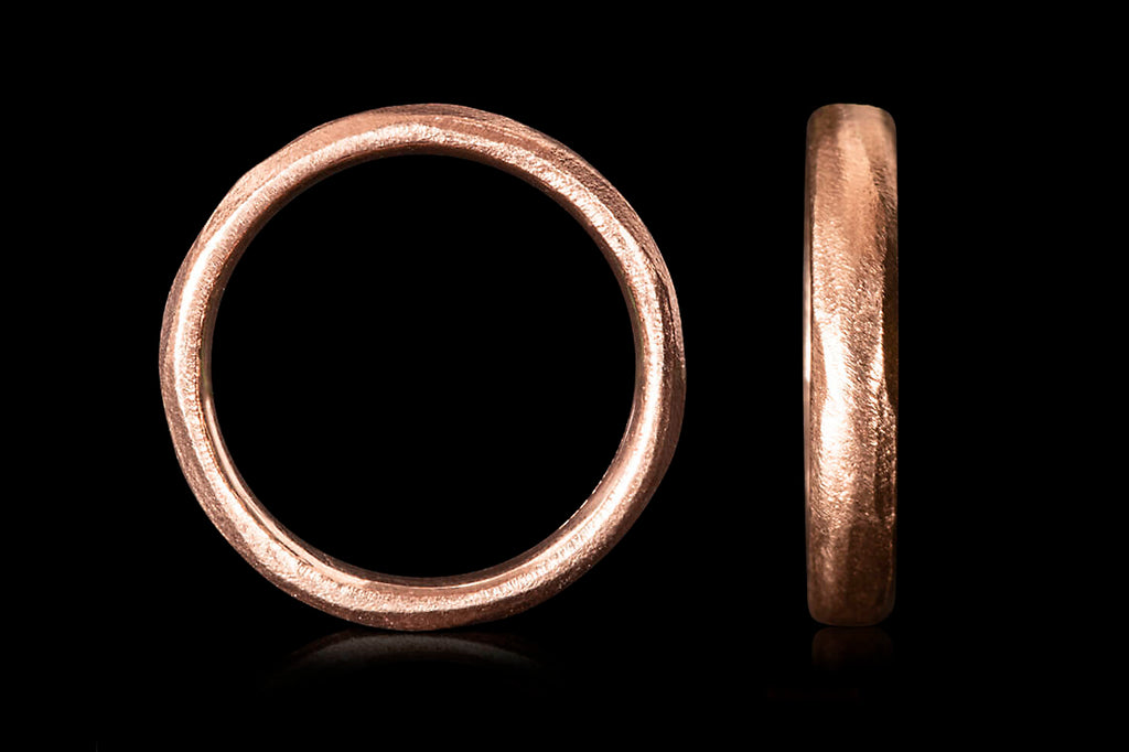 Handmade Rose Gold Wedding Ring - 3,5 mm