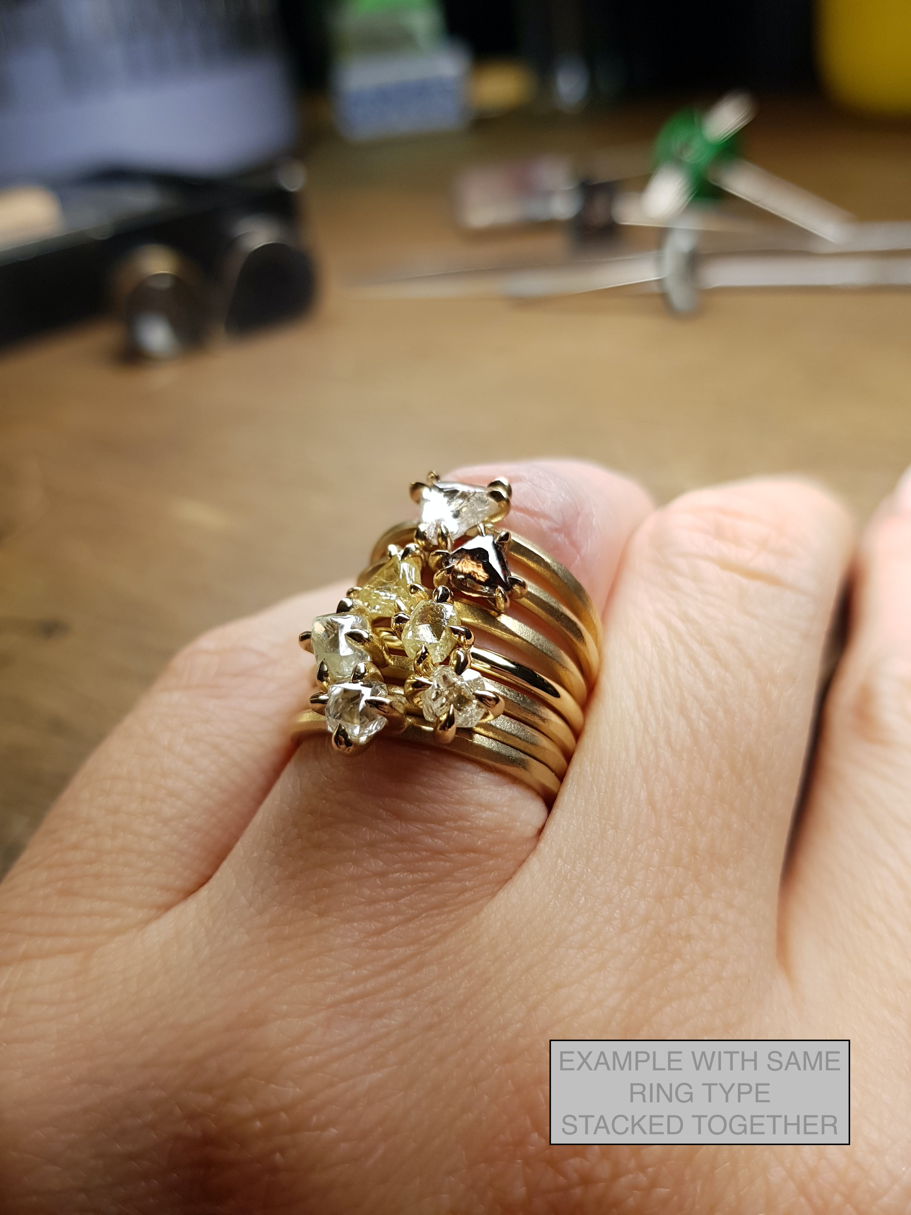Glossy Gold Raw Diamond Ring - 0.31 ct.