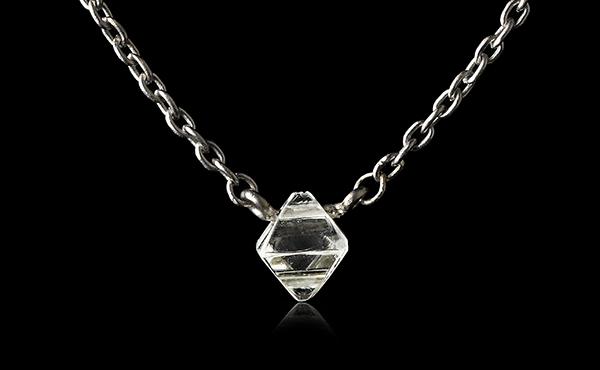 0.26 ct. Natural Rough diamond in 18K white gold necklace