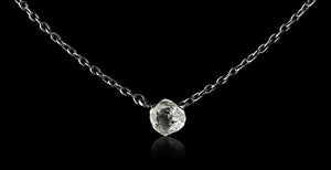 <strong>0.36 ct.</strong> Natural Rough diamond in 18K black rhodium white gold necklace