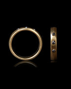 Embedded Black Raw Diamonds in Broad Gold Ring – 0.44 ct.