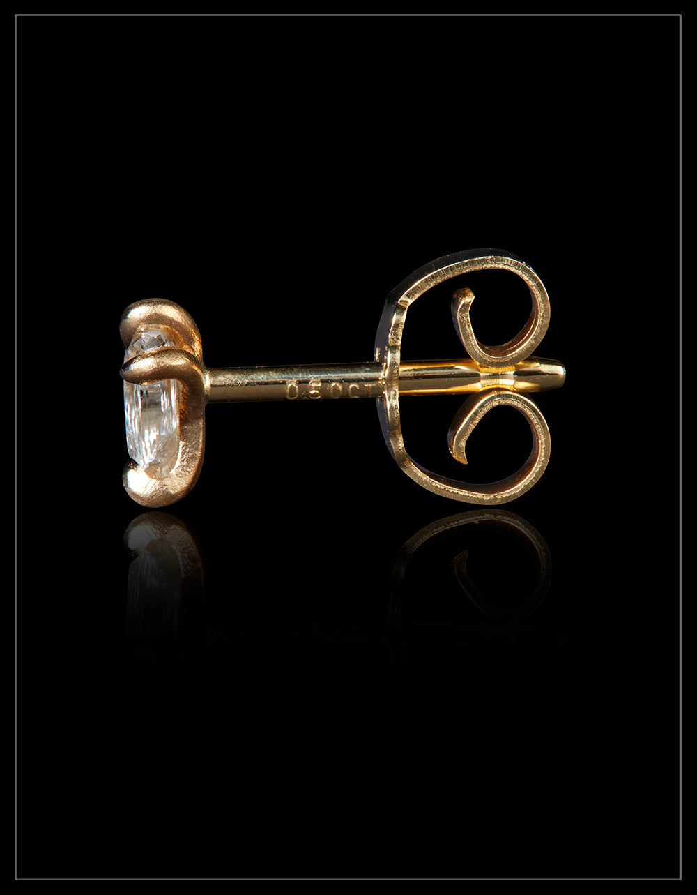 Uncut Sister Diamonds in Gold Earrings – 0.50 ct.