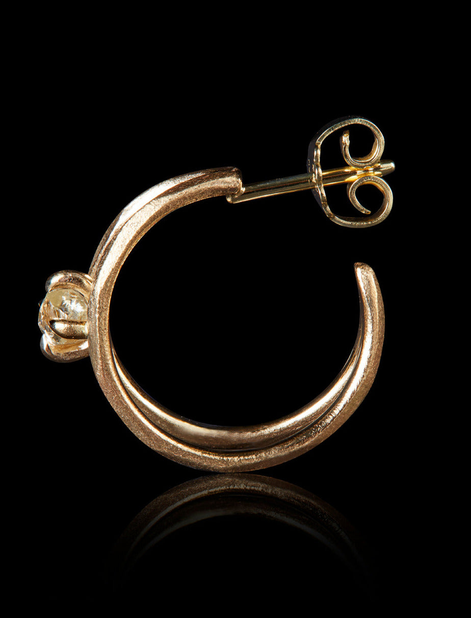 Raw Diamond Gold Creoles - 0.59 ct.