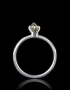 Uncut Octahedron Diamond in White Gold Ring – 0.69 ct.