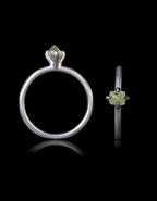 Uncut Octahedron Diamond in White Gold Ring – 0.69 ct.
