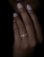 Uncut Octahedron Diamond in White Gold Ring – 0.69 ct.