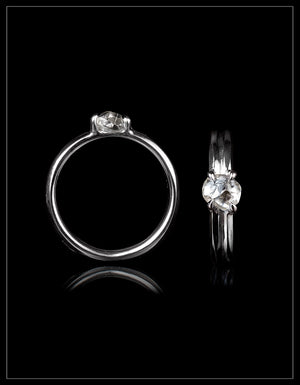 South African Shiny Rock in Double Ring – 0.89 ct.