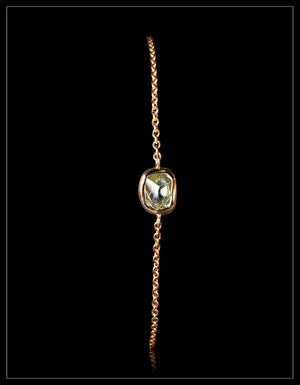 Raw Diamond from Guinea in Gold Chain Bracelet – 0.96 ct.