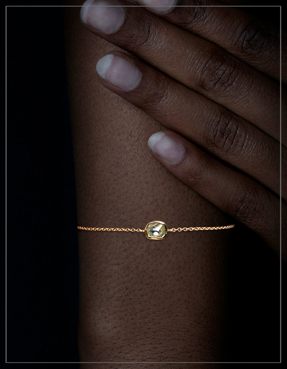 Raw Diamond from Guinea in Gold Chain Bracelet – 0.96 ct.