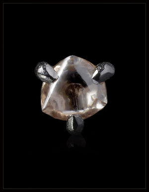 Natural Brownish Rough diamond in 14K white gold pin - <strong>0.28 ct. </strong>
