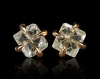 Raw Octahedron Diamonds in Gold Earrings – 1.48 ct.