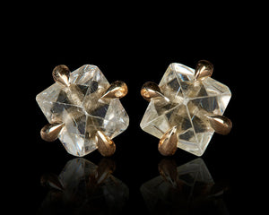 Raw cut diamond earrings Clearance