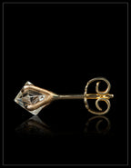 1.48 ct. - Natural Raw Octahedron Diamonds in Handcrafted 14K Gold Earrings