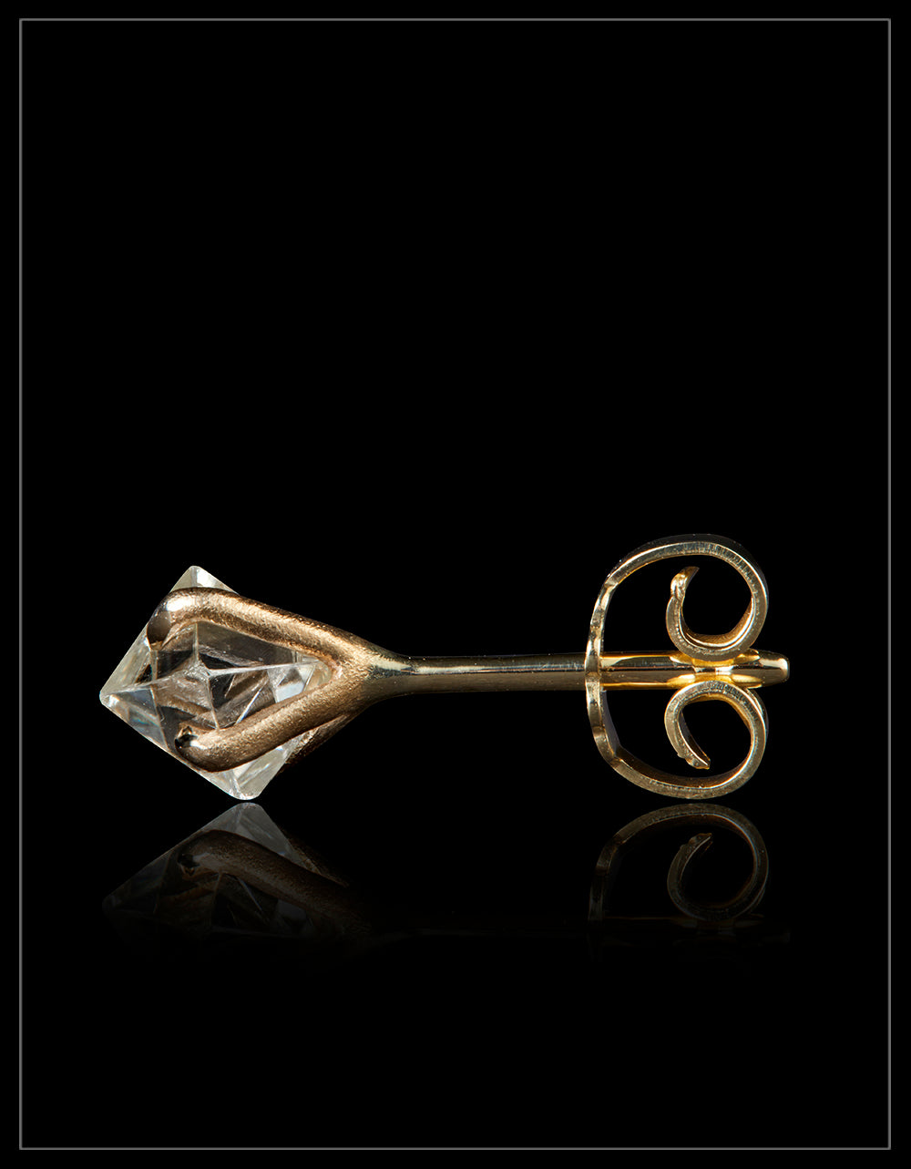 1.48 ct. - Natural Raw Octahedron Diamonds in Handcrafted 14K Gold Earrings