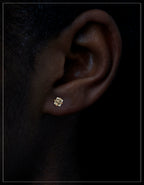 1.48 ct. - Natural Raw Octahedron Diamonds in Handcrafted 14K Gold Earrings