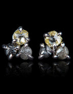 Colormix Of Raw Diamonds In White Gold Earrings – 1.56 ct.