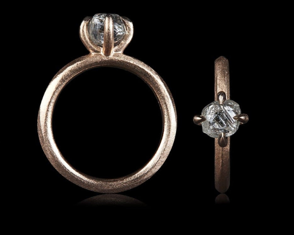 1.73 ct. - Hvid Sydafrikansk Diamant i Rosaguld